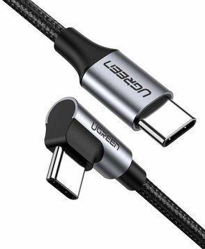 Кабель Ugreen USB-C / USB-C (согнутый) PD QC 60W 3A 1 м (US255)  0041 фото