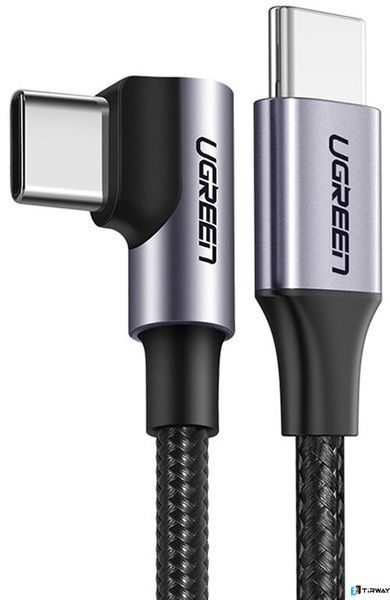 Kabel Ugreen USB-C / USB-C (kątowy) PD QC 60W 3A 1 m (US255)  0041 zdjęcie