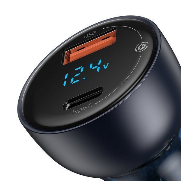 Автомобильное зарядное устройство Baseus Particular 65W USB-A + USB-C + экран LCD 0027 фото