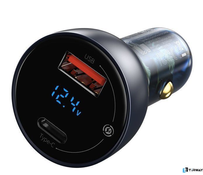 Ładowarka samochodowa Baseus Particular 65W USB-A + USB-C + ekran LCD 0027 zdjęcie