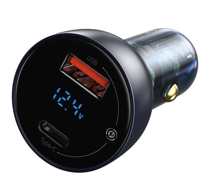 Автомобильное зарядное устройство Baseus Particular 65W USB-A + USB-C + экран LCD 0027 фото