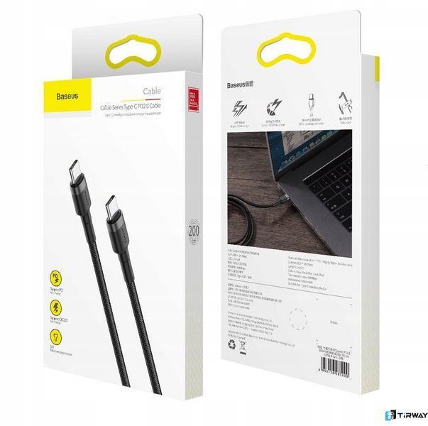 Kabel Baseus CATKLF-HG1 USB-C / USB-C PD QC 60W 3A 480Mb/s 2m 0040 zdjęcie